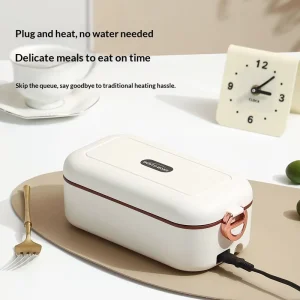 Electric Heated Insulated 800 1000ml Lunch Box No Water Required Plug in Office Car Use Food Warming Gadget 304 Stainless Steel