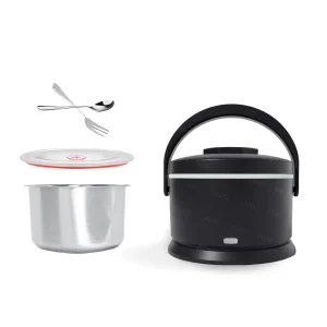 Electric Heated Lunch Box 1.2L 40Oz Stainless Steel Heating Lunchbox 12V 24V 110V Portable Food Warmer Heater for Adults