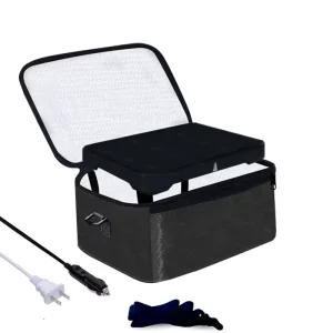 Electric Heated Lunch Box Food Heater 12v 24v 110v 220v Car Food Warmer Portable Microwave Personal Mini Oven with Carry Bag