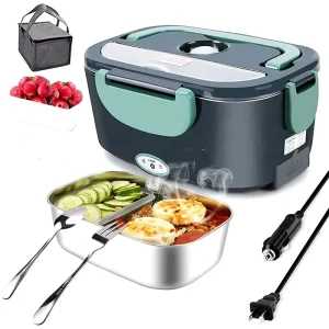 Electric Heated Lunch Box Portable 110V 220V Food Heater Rice Cooker Container Warmer Dinnerware Set for Home Office Car