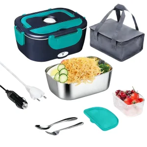 Electric Heated Lunch Boxes 1.5L Stainless Steel Portable Food Warmer 12/24/110V Loncheras Electric Para Calentar Almuerzo