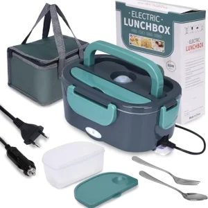 Electric Heating Lunch Box 1.5L Portable Stainless Steel 60W 80W 12V 24V 110V 220V