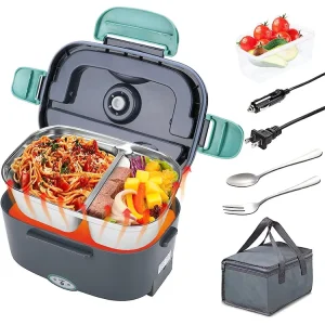 Electric Heating Lunch Box 110V 12V 60W Portable Food Heater Warmer Home Office Car Bento Box Heating Electric Lunch Box