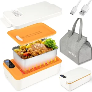 Electric Heating Lunch Box Wireless Portable USB Rechargeable Lunch Box 1000mL 9600mAh Food Insulation Lunch Container