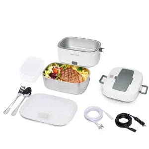 Electric Heating Lunch Boxes 80W Thermal Portable Food Heater Lunchbox 110V 12V 24V with Stainless Steel Container