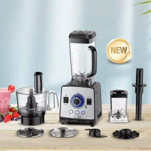 Electric Heavy Duty Commercial Blender Food Processor Stainless Steel 2000W Copper Motor Smoothie Vegetable Chopper Meat Grinder