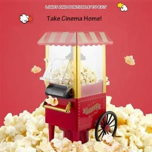 Electric Hot Air Popcorn Maker Cart Household Snack Vending Popcorn Car Made of Plastic