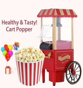 Electric Hot Air Popcorn Maker Plastic Snack Machine for Household Use