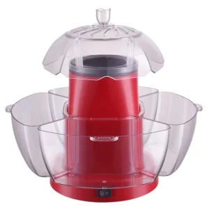 Electric Hot Air Popcorn Maker with Plastic 4 Compartment Serving Bowl Detachable Design for Easy Clean Fast Heating