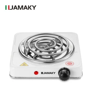 Electric Hot Plate Cooker 220-240V 1000W 140mm Cold Rolled Steel Heating Plate 410 Stainless Steel Body Indicator Light