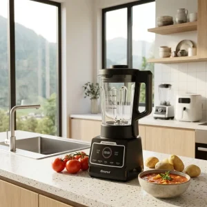 Electric Household 1.6L Smoothies Maker Stainless Steel Blender with Chunky Smooth Juice Boil Modes