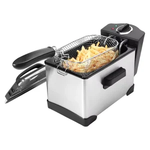 Electric Household Deep Fryer 2.5L Stainless Steel with Non-Stick PTFE Coating Overheat Protection Energy Efficient Class Basket