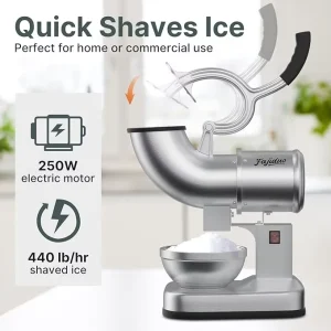 Electric Ice Shaver 400LBS/H Stainless Steel Dual Blades Commercial & Household Ice Crusher for Cocktails