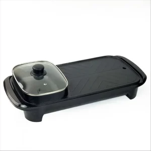 Electric Indoor Grills Hot Pot Multi function Electric Smokeless BBQ Grill Plate Griddle