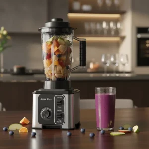 Electric Juicer Blender Grinder Combo Commercial Grade Large Capacity Countertop Smoothies Maker 5+ Speeds Stainless Steel