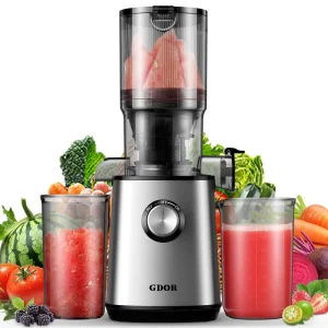 Electric Juicer Nutrient High Juice Yield Space Saving 4.3 Inch Slow Cold Press Juicer