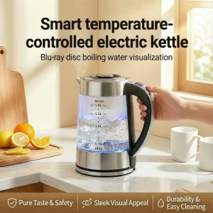 Electric Kettle Direct Supply Smart Constant Temperature Control High Borosilicate Glass 1.8L 1500-2000W Automatic