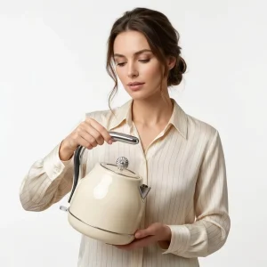 Electric Kettle Retro European Style Stainless Steel Cordless Household Fully Automatic Shut Off