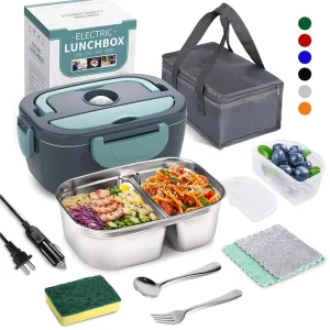 Electric Lunch Box 110V 12V Food Warmer Heating Fiambrera Electrica Portatil Con Calefaccion 2 In 1