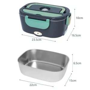 Electric Lunch Box 304 Stainless Steel Split Design Easy Clean Food Grade for Office Commuter Heated Use