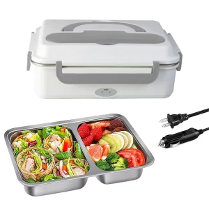 Electric Lunch Box 50W Food Heated 12V 24V 110V Portable Food Warmer Heater for Car Truck Home Self Heating Box with 1.8L
