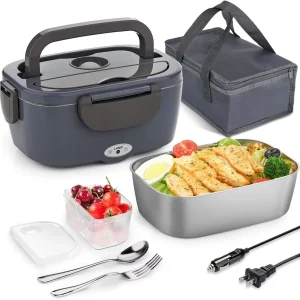 Electric Lunch Box Food Warmer Heatable Leak Proof Portable Food Heater for Home and Car Trucks