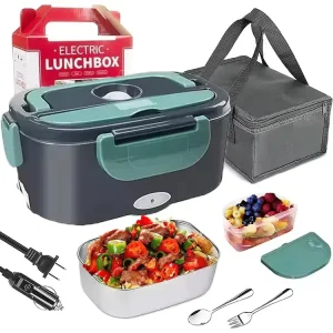 Electric Lunch Box Food WarmerPortable Food Heater for Car Home Stainless Steel the Electric Lunch Box