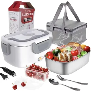 Electric Lunch Box Portable Food Warmer Stainless Steel Electric Lunch Box for Car Truck Home Office