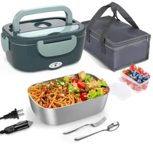 Electric Lunch Box With Bag 1.5L Plastic Liner Fast Heating