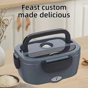 Electric Lunch Box for Adults Portable Battery Powered with Timer Function 1.1-2.0L Capacity for Car Use