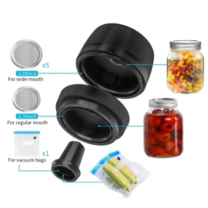 Electric Mason Jar Vacuum Sealer with Wide and Regular Mouth Lids for Food Storage Canning Mason Jar Vacuum Sealing Machine