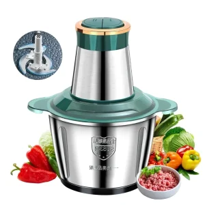 Electric Meat Mincer Grinder Stainless Steel Chopper 2L Food Garlic Mud Maker Blender Large Capacity Kitchen Utensils W24 196