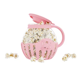 Electric Microwave Glass Popcorn Maker High Temperature Resistant Borosilicate Glass Bowl Handle 2.13L Capacity