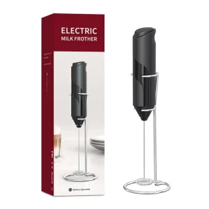 Electric Milk Frother Dry Battery Operated Coffee Frother With Stand for Matcha Latte Cappuccino