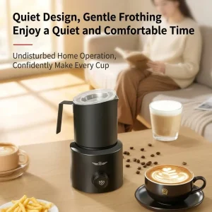 Electric Milk Frother Machine with Stainless Steel Jug for Home Coffee