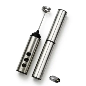 Electric Milk Frother Stainless Steel Handheld Coffee Mixer USB C Rechargeable Drink Stirrer for Latte Matcha