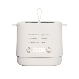 Electric Mini Automatic Shut Off Compact Stainless Steel Dorm Egg Cooker for 4-6 Eggs Steamed Custard & Boiled Eggs