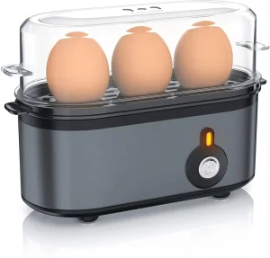 Electric Mini Egg Cooker Bolier for Kid Homemade 3 Eggs with Stainless Steel Auto Shut off