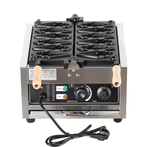 Electric Mini Ice Cream Waffle Maker Commercial Use Non Stick Coating Customizable 304 Stainless Steel Push Button Control