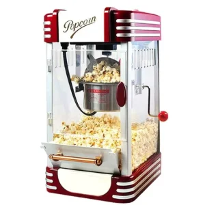 Electric Mini Popcorn Machine Hot Oil Popper with Hot Air Plastic Snack Maker for Household Use