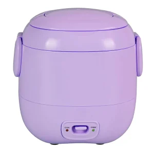 Electric Mini Rice Cooker 0.3L (1.5 Cups) Plastic Body Non Stick Inner Pot One key Control Measuring Cup Portable Household