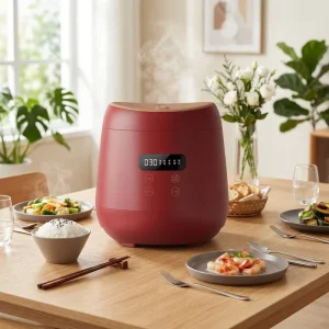 Electric Mini Rice Cooker Plastic Digital Display Timer Function 3/5 Cups Capacity Multi Function Pot Steamer