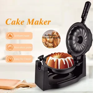 Electric Mini Waffle Maker with Non Stick Plates and Even Heating for Homemade Cakes Outdoor Use Quick Desserts