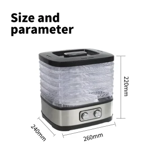 Electric Multi-Functional Household Food Dryer Dehydrator Stainless Steel Housing