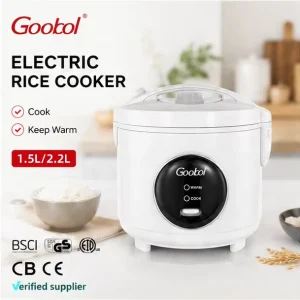 Electric Multifunction Mini Rice Cooker 1.5-2.2L Square Plastic Home Appliance Measuring Cup for Household Hotel Use