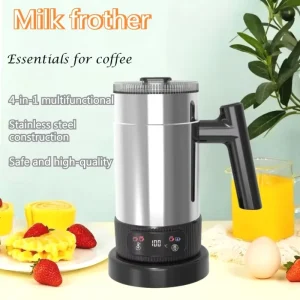 Electric Multifunctional 500W Stainless Steel Automatic Milk Frother Easy Operation Cleaning 350ml Capacity for Household Use