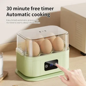 Electric Plastic Double Layer Multi-function Egg Boiler Steamer 30-Minute Timer Auto Shut-Off 6-Egg Capacity Eco-Friendly