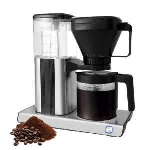 Electric One Touch Pour Over Drip Coffee Maker with Auto Pause Brewing Stainless Steel Housing US Plug for Household Use