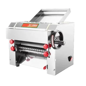 Electric Pasta Maker Stainless Steel Automatic Noodle Machine with Round Knife for Making Italian Spaghetti and Lasagna