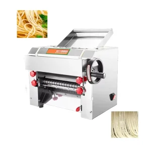 Electric Pasta Maker Stainless Steel Commercial Noodle Machine with Round Blade and Adjustable Thickness